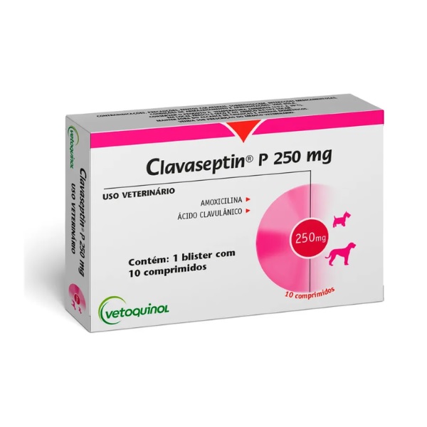 Clavaseptin P 250Mg Vetoquinol Antibiótico P/ Cães E Gatos