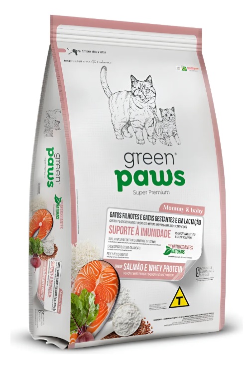 Green Paws Gatos Mommy E Baby Sabor Salmao E Whey 10,1Kg