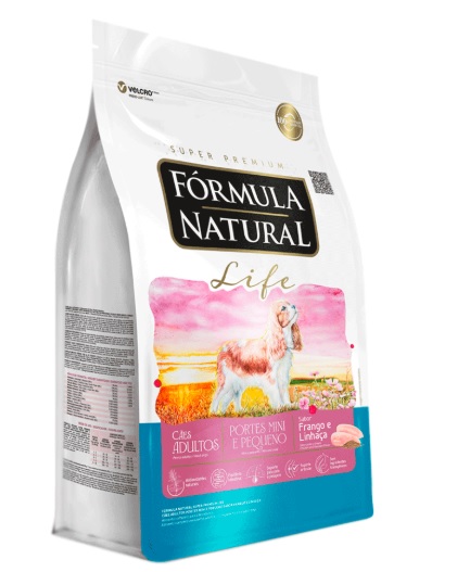 Ração Fórmula Natural Life Super Premium Cães Adultos Mini E Pequeno, Frango E L
